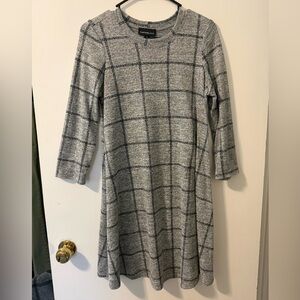Gray Windowpane Knit Dress 🩶 Fortune and Ivy 🩶 M